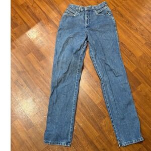VTG 90s Rockies High Rise Bareback Tapered Jeans Size 9/10 XL Blue Western |P1